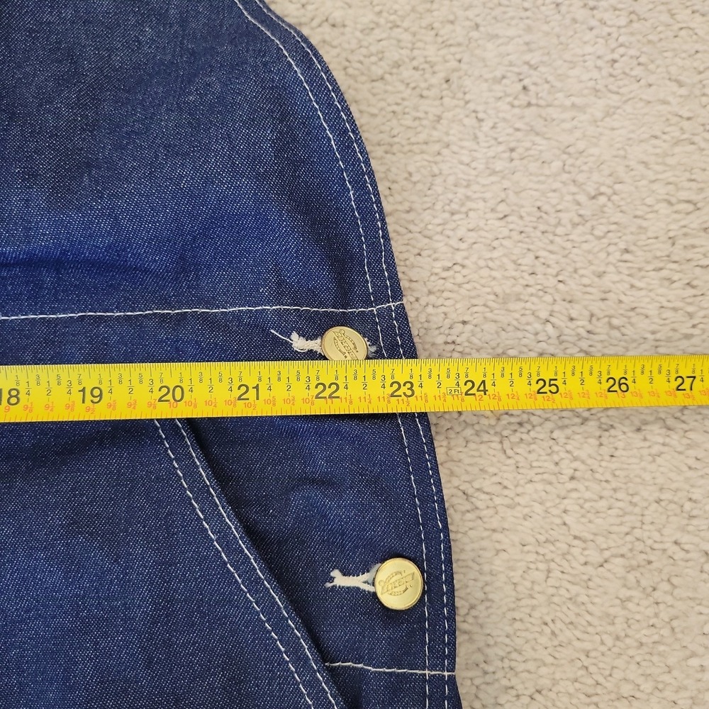 Dickies Dungarees Adult 42x32 Blue Overalls Denim Bib Work Wear Carpenter Men - Picture 7 of 11